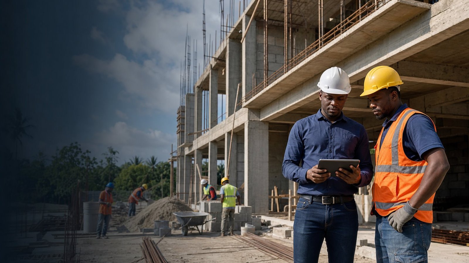 Professionnels assurant le suivi d’un chantier